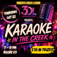 Karaoke in the Creek Oct 22